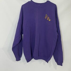 Vintage Hanes Yogi Hanna‎ Barbra Purple Crewneck Sweatshirt Embroidered VTG 1997
